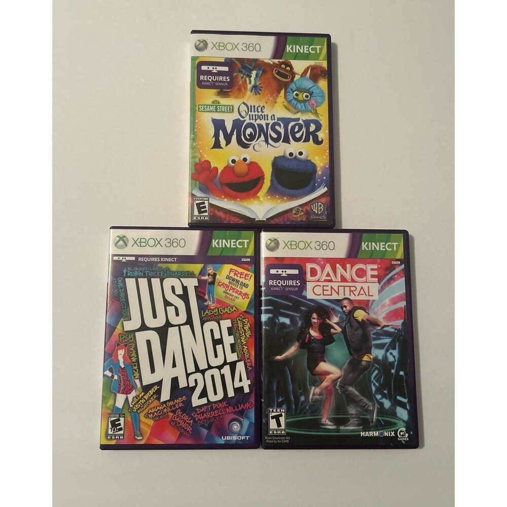 Xbox 360 Kinect Game Bundle - Just Dance 2014, Dance Central, Sesame Street